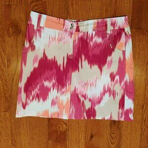 GGblue Golf Skort, Size 2, Colorful Bold Pink Orange Print Athletic Active Skirt